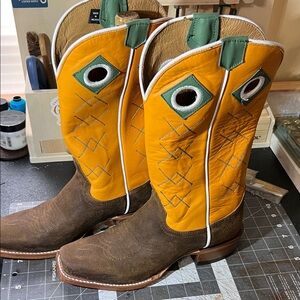 Justin Boots Orange and Brown Western Boots